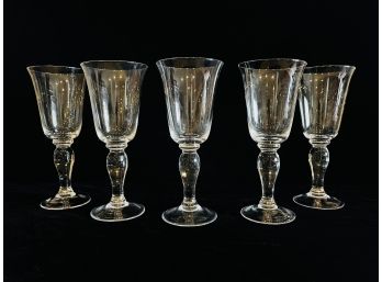 5 Flared Wine Goblets With Heavy Stems
