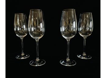 4 Crystal White Wine Goblets