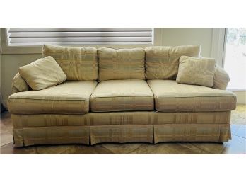 Traditional Style Custom 3 Seat Sofa By Vanguard Furniture Silk Fabric