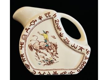 Vintage Westward Ho Rodeo Pattern Pitcher By True West Great Condition