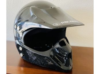 Silver & Black Motorcycle Helmet Size M