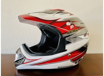 Silver, Red Black Motorcycle Helmet Size Xl