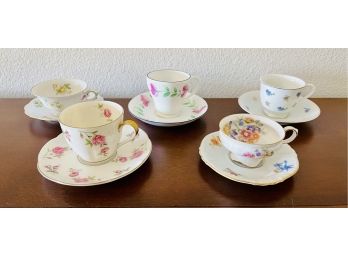 5 Assorted Porcelain Cup & Saucer Sets