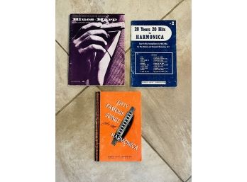 3 Vintage Harmonica Song/Music Books