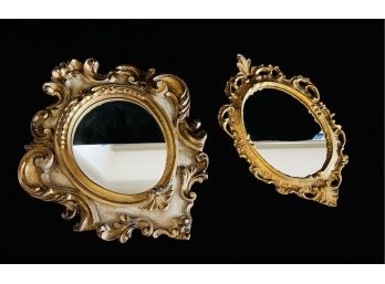 2 Ornate Small Gilt Framed Wall Mirrors