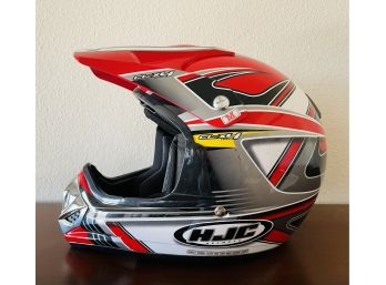 Silver Red Black Motorcycle Helmet Size M