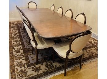 Rare English George III Period Antique Mahogany Triple Pedestal Dining Table & 10 Chairs See Description!