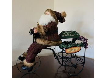 Santa On Decorative Bicycle Decor