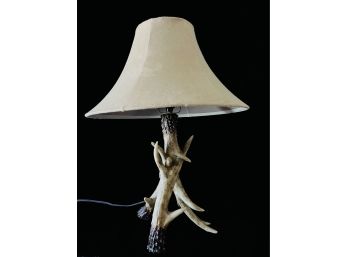 Faux Antler Table Lamp With Small Chip On 1 Antler