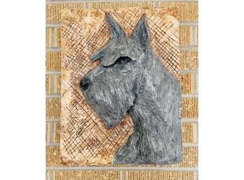 Plaster Terrier Wall Plaque