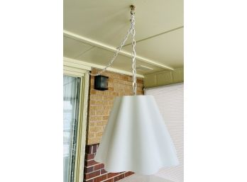 MCM White Frosted Glass Hanging Lamp