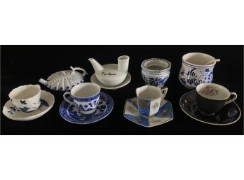 Collection Of Japanese Porcelain Assorted Tea Cups, Saucers & Dish