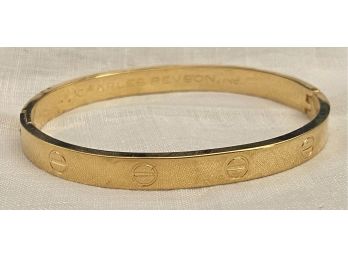 Gold Electroplate The Love Bracelet Exclusive Cartier Design 1970 Aldo Cipullo