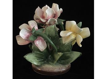 Vintage Italian Capodimonte Ceramic Roses