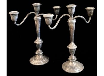 Antique Pair Of Gorham Sterling Silver Candelabras