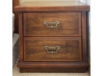 Vintage Wooden 2 Drawer Nightstand