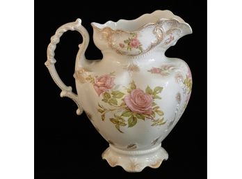 Vintage English Pitcher With Rose Designs