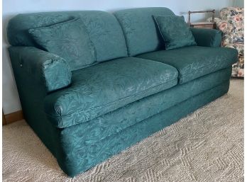 Vintage Lay-Z-boy Sofa W/ Green Brocade Design