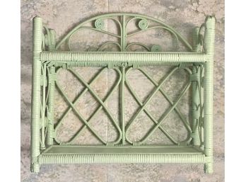 Small Light Green Rattan Shelving Unit