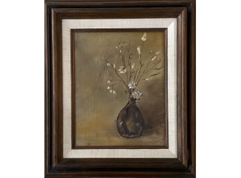 Original Mid-Century Still Life  Painting On Canvas Signed