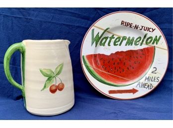 Fruit Pitcher And Plate