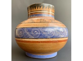Stunning Hand Painted Clay Vase