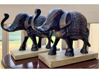 Two Metal Elephant Figures