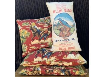 Lot Of 4 Western Themed Pillows