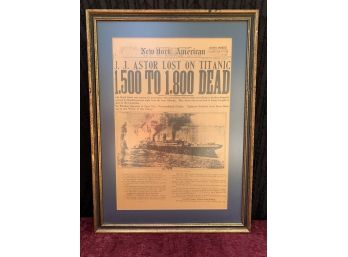 Reproduction Titanic Disaster New York American 1912 Newspaper