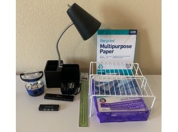 Office Supplies Inc. Lamp, Printing Paper, Ruler, 7 Port Hub And More