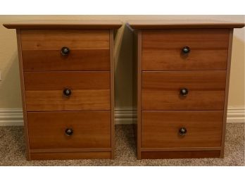 2 Very Nice Teak Like Night Stands Both In Very Good Condition.