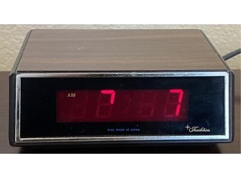 Vintage Tradition Simulated Wood Alarm Clock