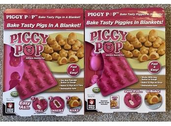 2 Pink Piggy Pop Silicone Baking Pans