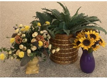 Lot Of Faux Flower Decor