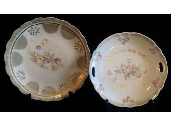 2 Porcelain Plates W/ Floral Design