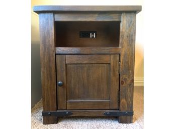 Study Wood Media Center Cabinet W Outlets & USB