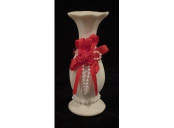 Small White Ceramic Bud Vase
