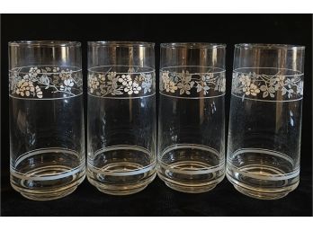 4 Corelle First Of Spring Glass Tumblers