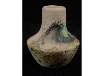Small Nemadji Pottery Swirl Vase