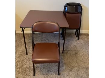 Card Table W 4 Padded Folding Chairs.