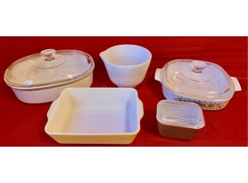 A Lovely VTG Kitchen Cassorole Dishes Inc. Pyrex & Corning Ware 1.4 Liter & 2.5 Liter  Lidded Dishes And More