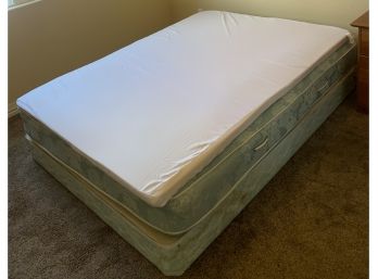 Queen Size Mattress W Box Spring And Memory Foam Top W Frame.