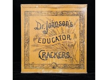 Antique Dr. Johnson's Educator Cracker Tin