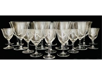 Large Lot Vintage Crystal Goblets & Liqueur Glasses
