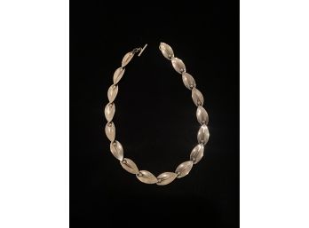 Sterling Silver Necklace W/leaf Motif From Denmark