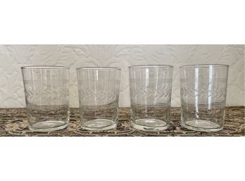 4 Antique Glass Juice Cups