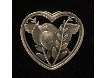 Georg Jensen 'Bird In Heart' Sterling Silver Pendant