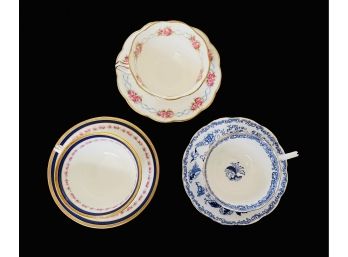 3 Vintage Porcelain Cups & Saucers