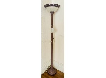 Newer Antique Reproduction Torchiere Floor Lamp With 2 Spot Lights And 1 Uplight