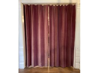 Antique 2 Sided Velvet Curtain Panels -Faded